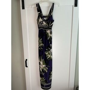 Olivia Matthews Black & White Floral Sleeveless Maxi Dress Women's Size 6